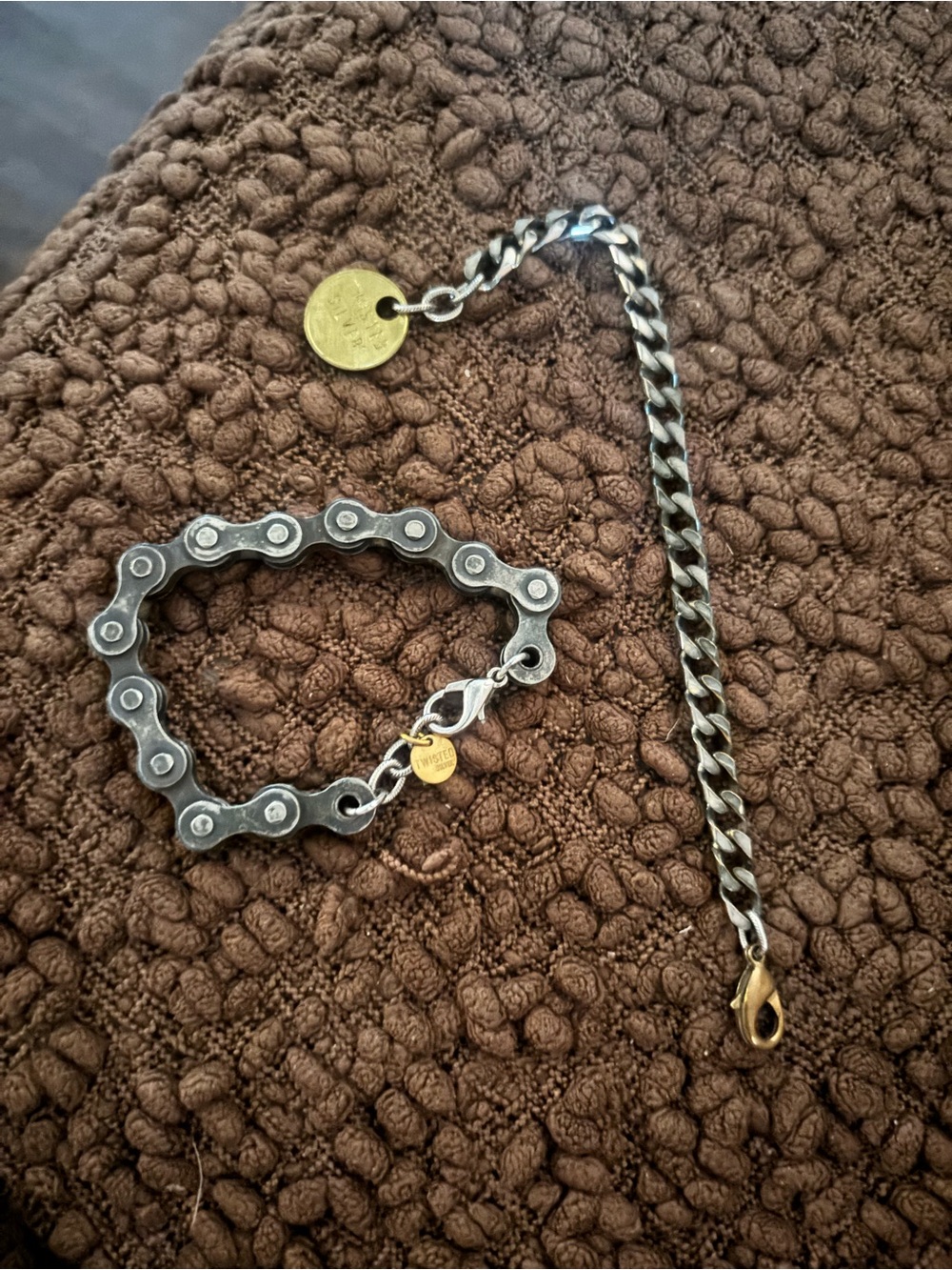 Two-Tone Silver and Gold Chain Link Bracelets - Women's Jewelry